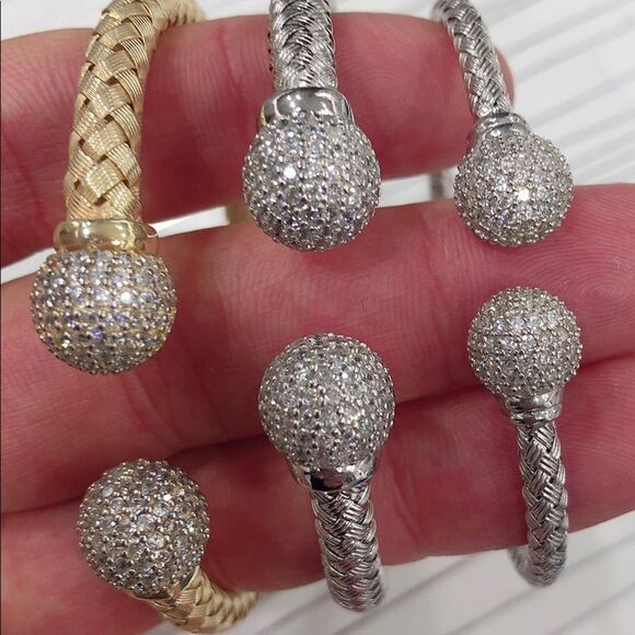 Char LaLa Designs Mesh & Pave Topaz Bracelets SML - Picture 4 of 4